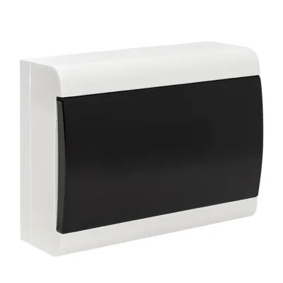 Щит распределительный навесной EKF SlimBox PROxima ЩРН-П-12 пластиковый IP41 201,5х265,5х98,5 мм 12 модулей прозрачная дверь серый (sb-n-12)