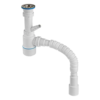 Сифон для умывальника MasterProf 1.1/2" х 40 (с отв.для стир.маш.) с унив. г. т. 40 х 32/40/50 ИС.110726