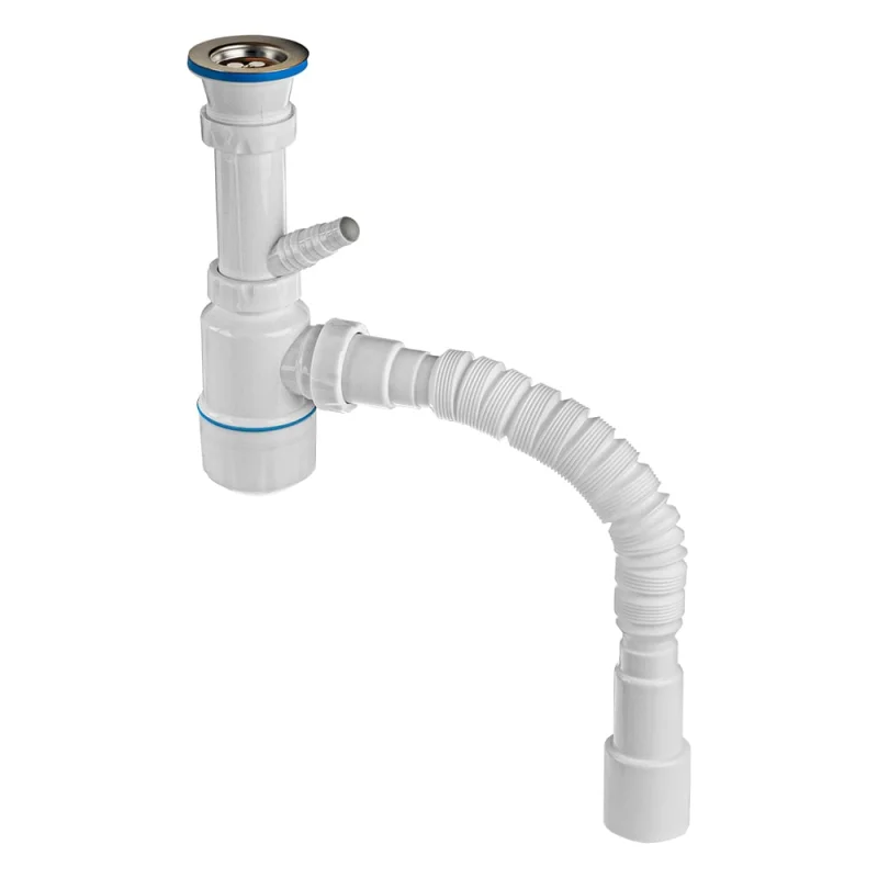 Сифон для умывальника MasterProf 1.1/2" х 40 (с отв.для стир.маш.) с унив. г. т. 40 х 32/40/50 ИС.110726