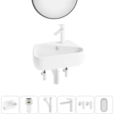 Комплект Wellsee 6 в 1 Lavinia Boho Bathroom Sink накладная/подвесная раковина 44x27 см 20219894R