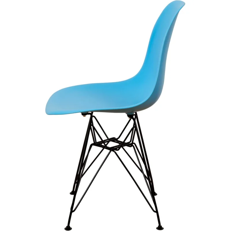Стул пластиковый DERSTUHL Black Eames, голубой DSL03.008