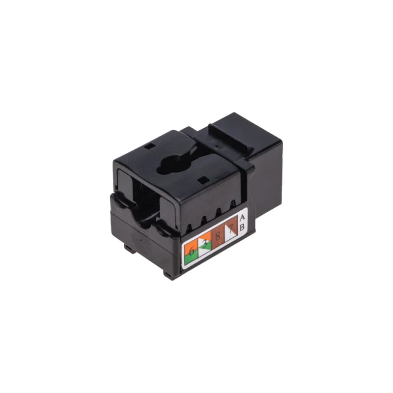 Модуль Keystone Jack RJ-45 CAT 6 неэкранированный 110 IDC тип 90 градусов, черный REXANT 02-0255