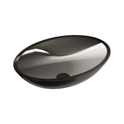Прозрачная раковина VINCEA 500x350x150, накладная, черный VBS-6T11B