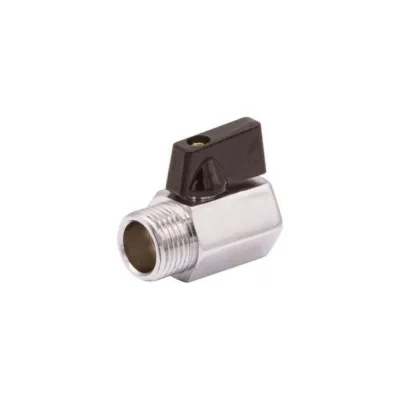 Кран Tiemme 1/4" ВН шаровой (мини) черная ручка 2900011/2901
