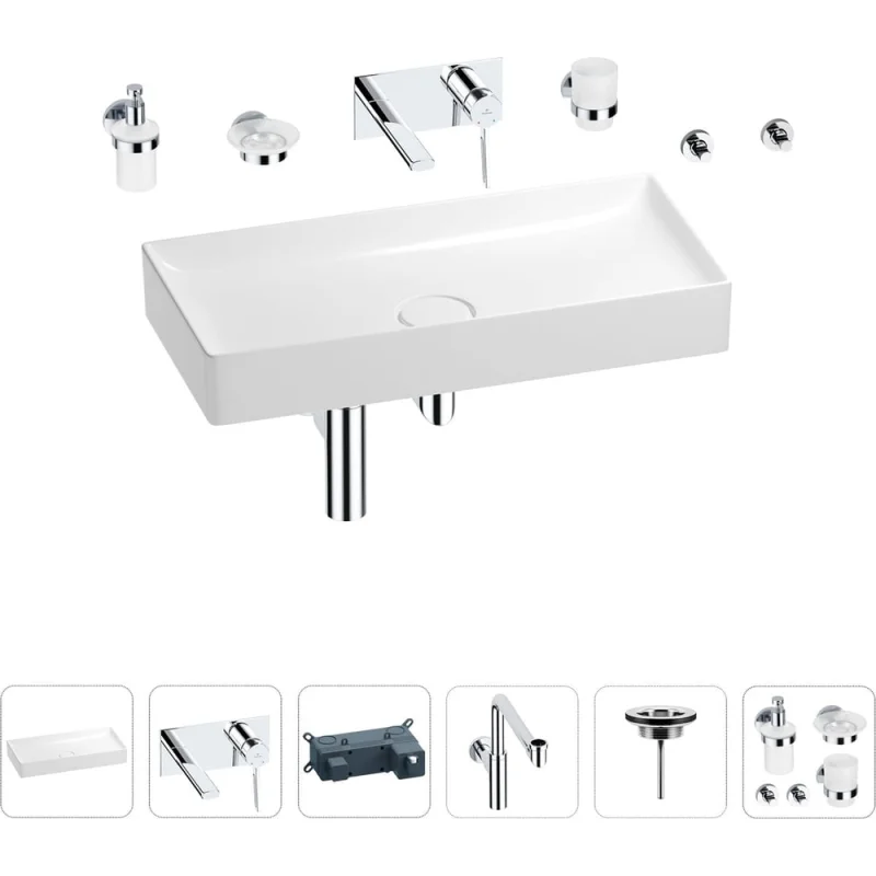 Раковина для ванной Wellsee Pure BY Wellsee в наборе 8 в 1 201006546
