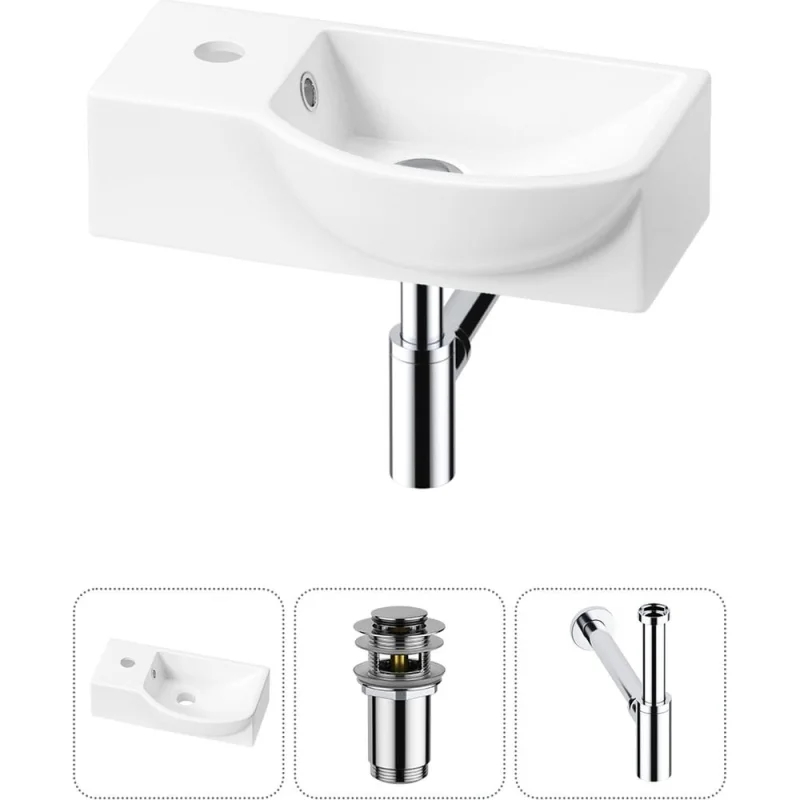 Комплект Wellsee 3 в 1 Lavinia Boho Bathroom Sink накладная/подвесная раковина 40x23 см 20216025R