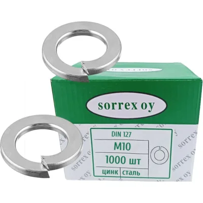 Шайба SORREX для болта М10 DIN 127 оцинкованная 1000 штук 127B-1-10-1000