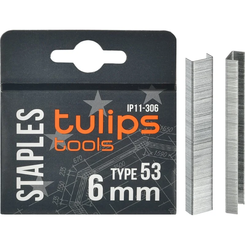 Скобы тип 53 (1000 шт; 6 мм) для степлера Tulips tools IP11-306