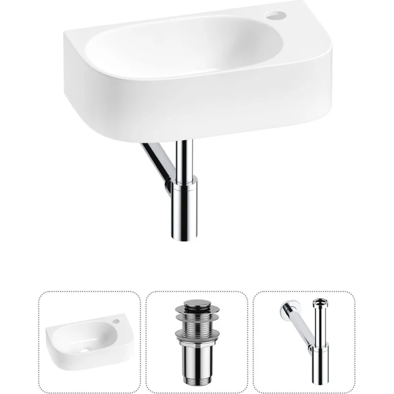 Комплект Wellsee 3 в 1 Lavinia Boho Bathroom Sink накладная/подвесная раковина 40x22 см 20216305R