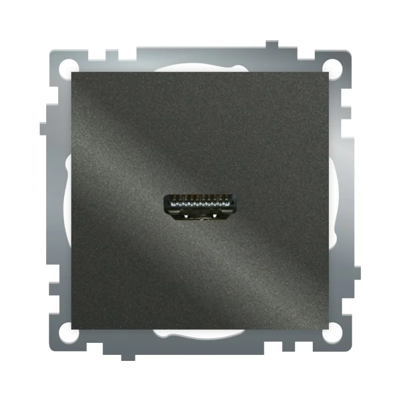 Механизм розетки HDMI STEKKER 2.1, Type A, серия Катрин, графит, GLS00-7118-06, 50059