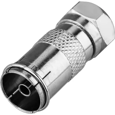 Антенный переходник (гнездо ТВ - штекер F) REXANT 06-0028-A