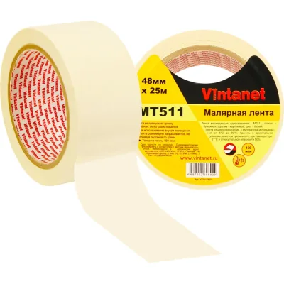 Малярная лента Vintanet 80С, MT511, 150 мкм, 48мм х 25м MT5114825