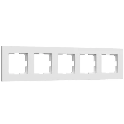 Рамка Werkel Slab пятиместная белая софт (a067786)