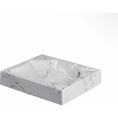 Раковина над стиральной машиной Stella Polar Элиза 60x50, белый мрамор SP-00001690