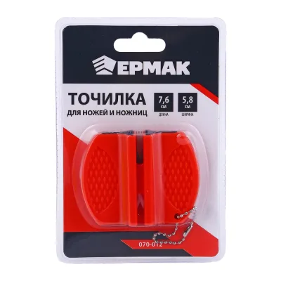Точилка для ножей/ножниц ЕРМАК вольфрамовая сталь, керамика, 5,8x7,6x2,4см, ABS пластик 070-012