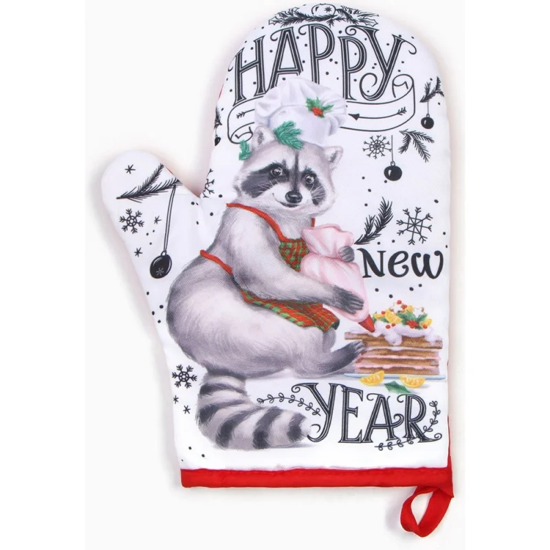Варежка-прихватка Доляна "Happy new year", 20x27 см, 100% п/э 9569080