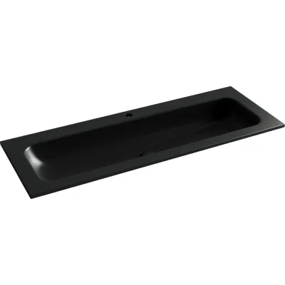 Раковина накладная прямоугольная Ceramicanova Grace, c одним отверстием под смеситель 1210x457x137 мм, цвет черный матовый, арт. CN7017MB