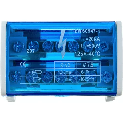Шина на DIN-рейку в корпусе (кросс-модуль) STEKKER 2x7 L+PEN LD505-207 39680