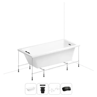 Акриловая ванна Wellsee 150х80 см FreeDom 2.0 в наборе 4 в 1 20212787R