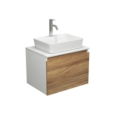 Комплект для ванной Bauedge 3 предмета (тумба Bau Dream Blackwood 60 + раковина BAU Cerama 48x37, с отверстием под смеситель, белая, смеситель Dream) BD1866