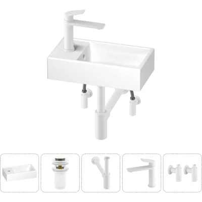 Маленькая раковина для ванной комнаты или туалета Wellsee WC Area в наборе 5 в 1 202010502