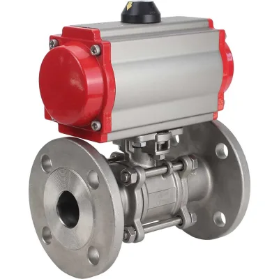 Шаровой кран DN.ru КШФПТ-ISO.316.180 Ду15 Ру40 с пневмоприводом D160-10055