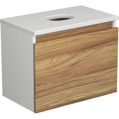 Тумба с раковиной и выпуском Bauedge (тумба Bau Dream Blackwood 50, умывальник BAU Mini 24x24, выпуск клик клак, черный) BD1529