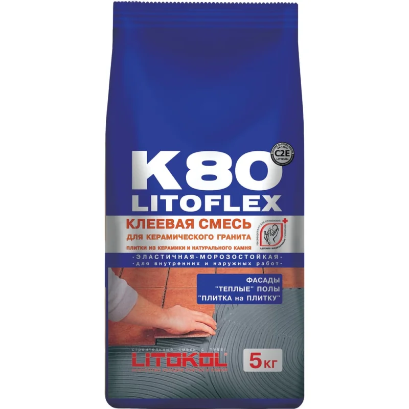 ΠΠ»Π΅Π΅Π²Π°Ρ ΡΠΌΠ΅ΡΡ LITOKOL LitoFlex K80 ΠΊΠ»Π°ΡΡ C2E, 5 ΠΊΠ³ 75100004