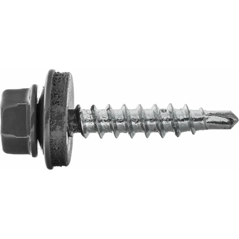 Саморез кровельный Zitar сверло, 4,8x51 RAL-7024 графит серый 200 шт. ведро 159829