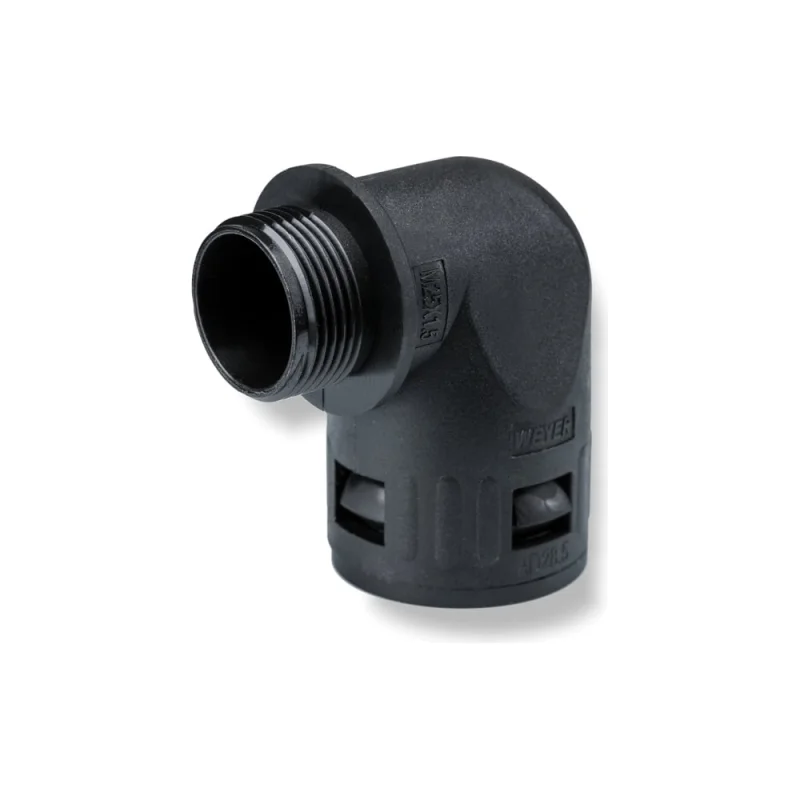 Муфта для гофрированных труб WEYER WQW1-P21B/AD28.5 - коннектор угловой, нар. PG21 WE1604700