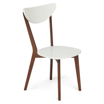 Стул Tetchair 2 шт., жесткое сиденье maxi (макси) каркас бук, сиденье, спинка - мдф, 86x48.5x54.5 см, белый + коричневый 10464