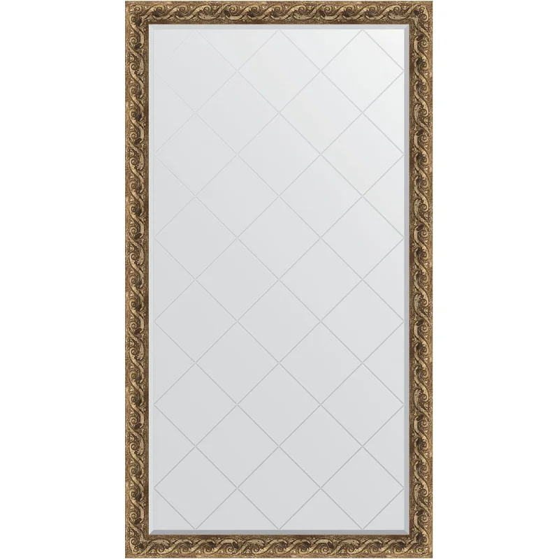Напольное зеркало с гравировкой в багетной раме EVOFORM фреска 84 мм, 111x200 см BY 6351