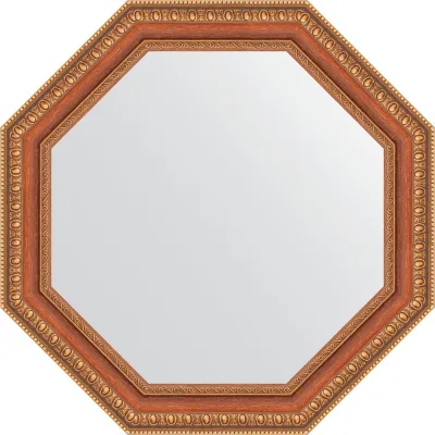 Зеркало EVOFORM в багетной раме - бронзовые бусы на дереве 60 mm (51,6x51,6 cm) 3712