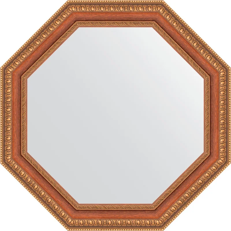 Зеркало EVOFORM в багетной раме - бронзовые бусы на дереве 60 mm (51,6x51,6 cm) 3712