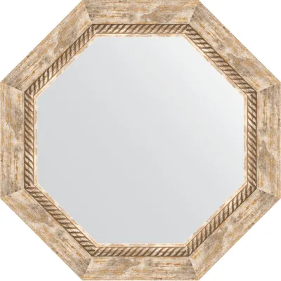 Зеркало EVOFORM в багетной раме - прованс с плетением 70 mm (53,2x53,2 cm) 3757