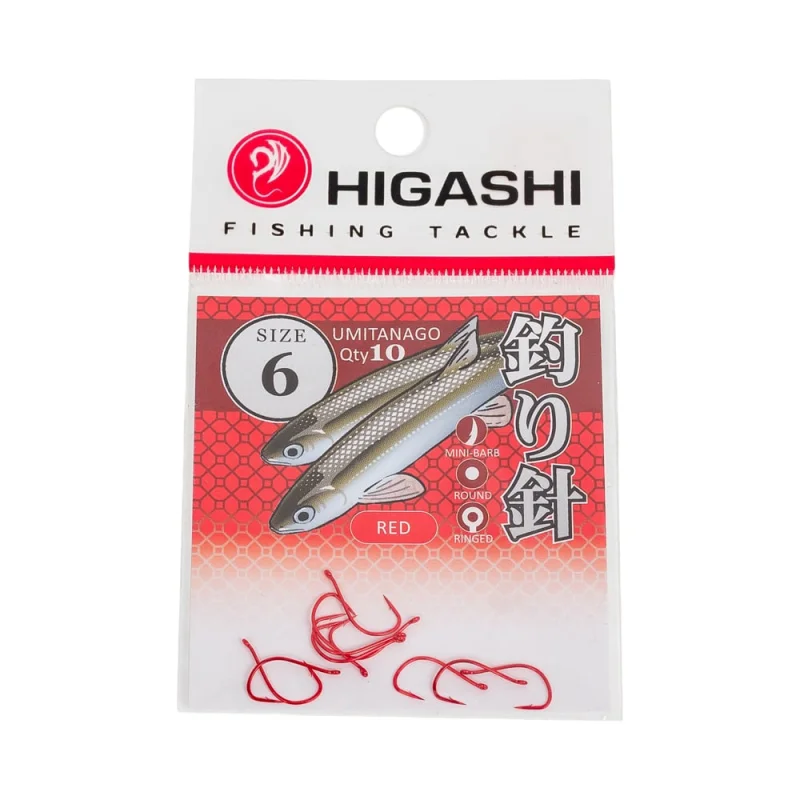 Крючок HIGASHI Umitanago ringed #6 Red 01351