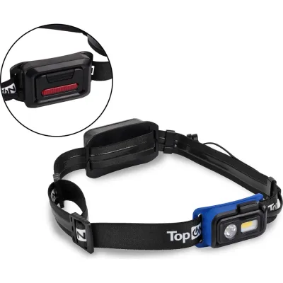 Налобный фонарь TopOn LED 3 Вт 250 лм 3.7 В 1.5 Ач 5.55 Втч, 3 режима, регулировка наклона, красный свет, опозновательный свет, IP54 TOP-MX04BL