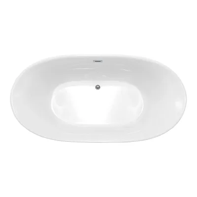 Акриловая ванна VINCEA 1700х800х580, цвет белый, слив-перелив в комплекте, хром VBT-405-1700