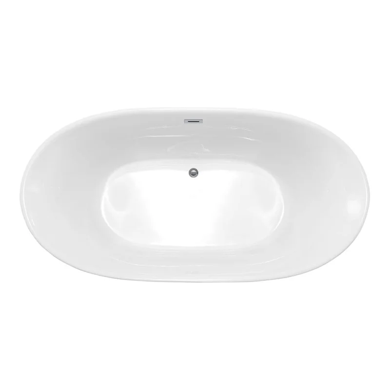 Акриловая ванна VINCEA 1700х800х580, цвет белый, слив-перелив в комплекте, хром VBT-405-1700
