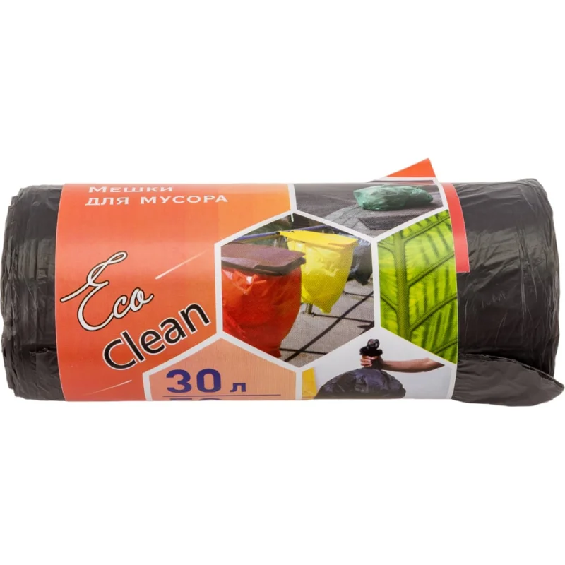 Мешки для мусора Ecoclean (30 л; 50 шт; ПНД; 48х55 см; 6 мкм) Концепция Быта 01640