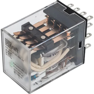 Промежуточное реле Dekraft ПР-102, 4 конт., LED, 3 А, 48 В, тип DC 23808DEK