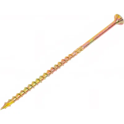 Саморез конструкционный ЖЕСТЬ потайн., Torx, желтый цинк, 6x140 мм, 4 шт., европодвес УТ-00010052