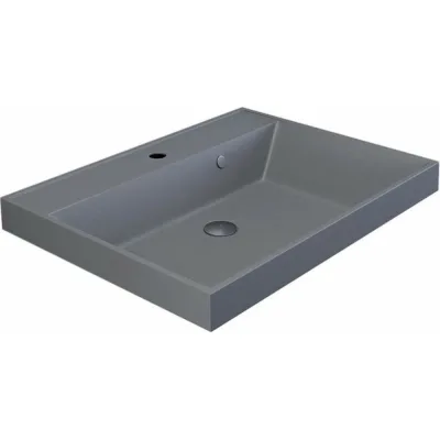 Кварцевая раковина для ванной комнаты Uperwood Classic Quartz 80 см, серая матовая, бетон 291030007