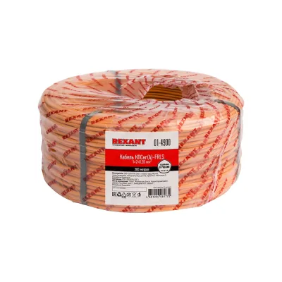 Огнестойкий кабель REXANT КПСнг(А)-FRLS 1x2x0,20 мм2, бухта 200 м 01-4900
