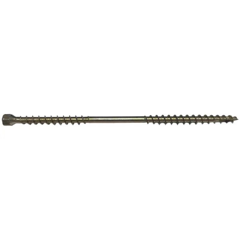 Конструкционный саморез по дереву HIMTEX двойная резьба, желт. 6-гр. Torx 40 8x350 (50 шт.) 08350FDT