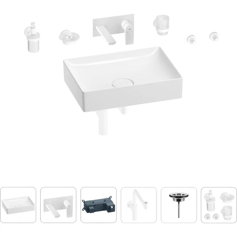 Раковина для ванной Wellsee Pure BY Wellsee в наборе 8 в 1 201006445