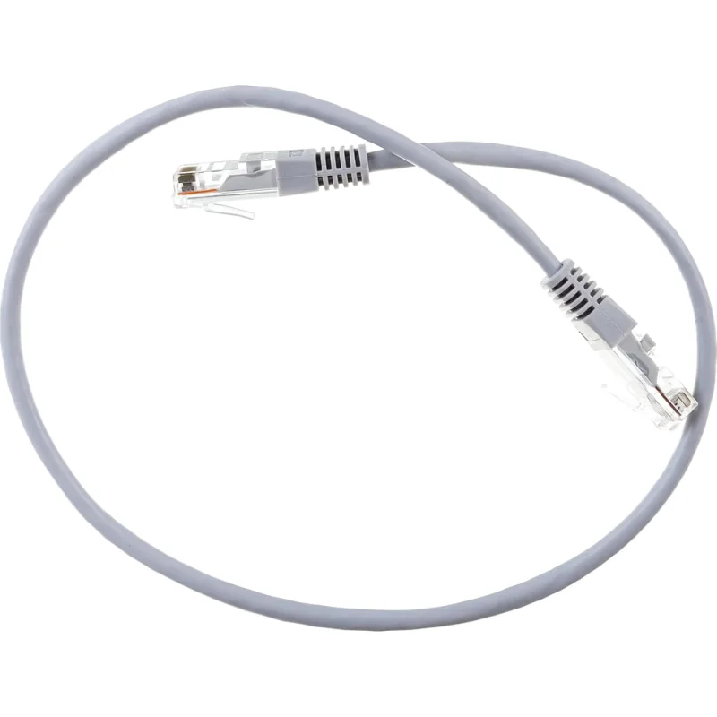 Патч-корд TWT RJ45-RJ45, 4 пары, UTP, категория 5е, 0.5 м, серый, 45-45-0.5-GY