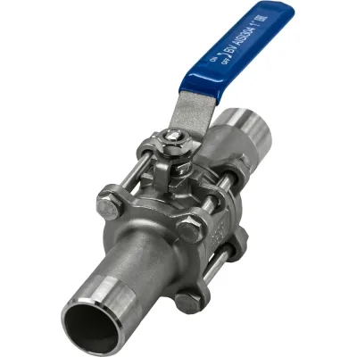 Кран шаровый приварной трехсоставной NEWKEY нержавеющий (3PC), AISI304 DN25 (1"), (CF8), PN64 NK-BE25/4