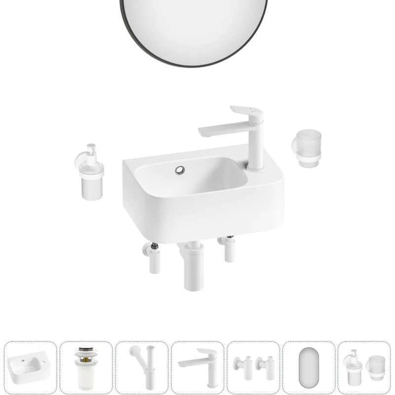 Комплект Wellsee 7 в 1 Lavinia Boho Bathroom Sink накладная/подвесная раковина 37x25 см 20219870R