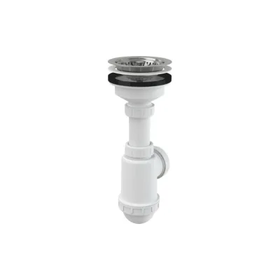 Сифон для мойки Alca Plast бутылочный, 3 1/2"x40/50 нерж/сетка Alca A446-DN50/40 025-1381